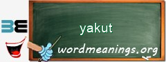 WordMeaning blackboard for yakut